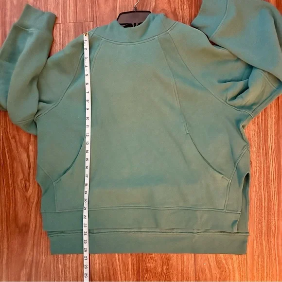 Lululemon Athletica Scuba Oversized Side Slit  Green Teal Hoodie Sz XXL - Picture 5 of 6